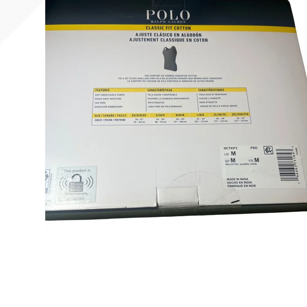Polo Ralph Lauren 3 Classic Fit Cotton Tanks Mens Medium‎ Gray Wicks Moisture
